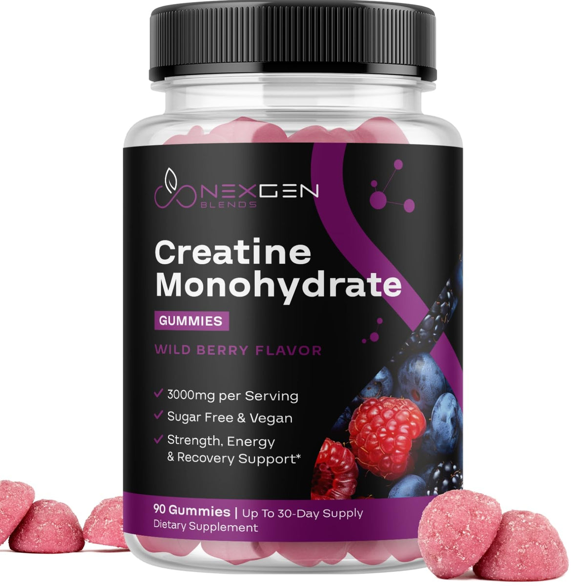 Hero image for Sugar Free Creatine Gummies Wild Berry 90ct