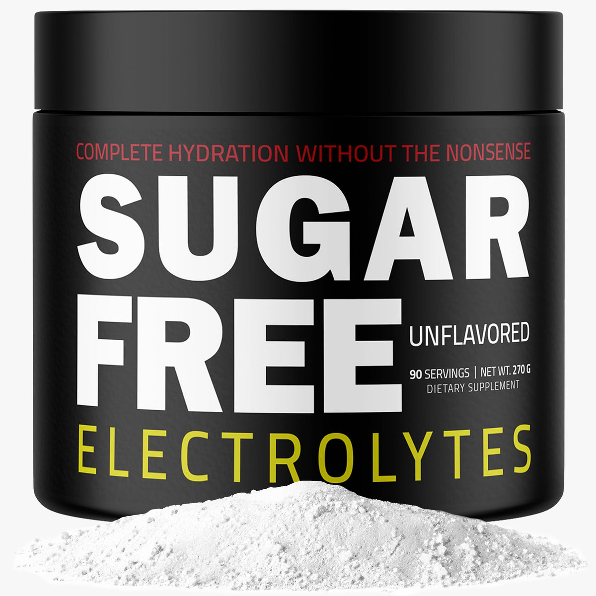 Sugar Free Electrolytes powder with scoop in glass