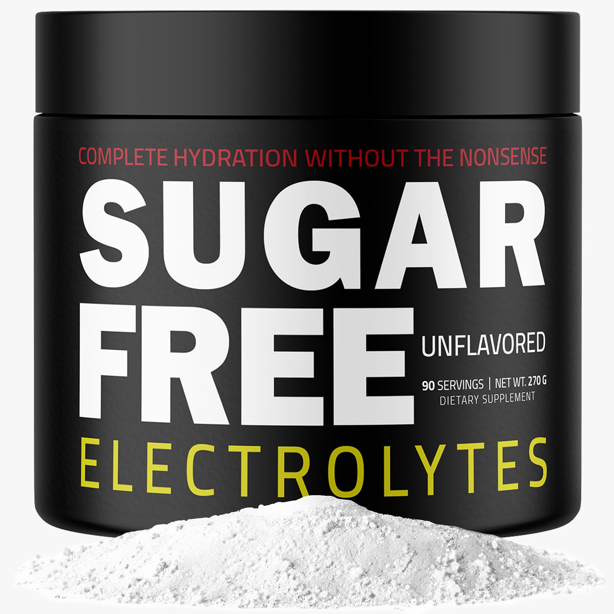Unflavored Sugar Free Electrolytes powder jar