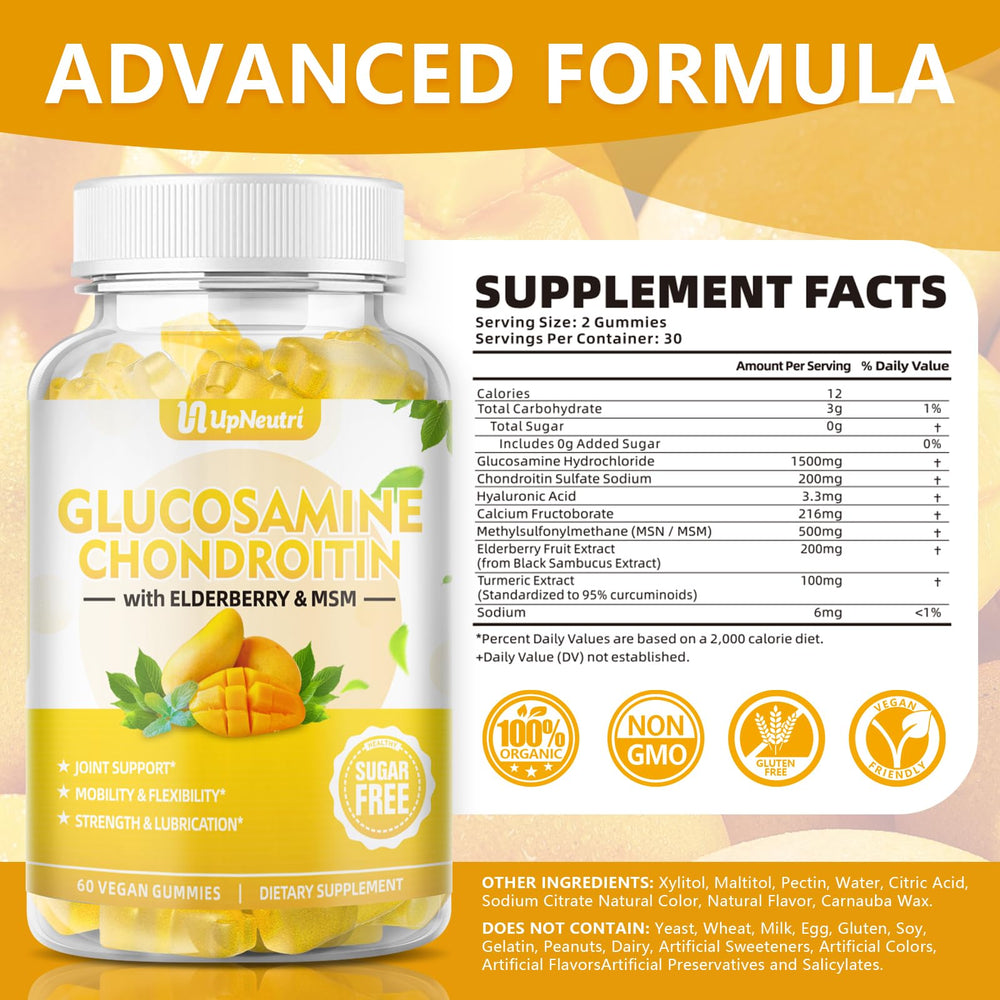 Bottle of Sugar Free Glucosamine Chondroitin Gummies