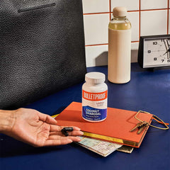 Label showing sugar-free, gluten-free, non-GMO and soy-free