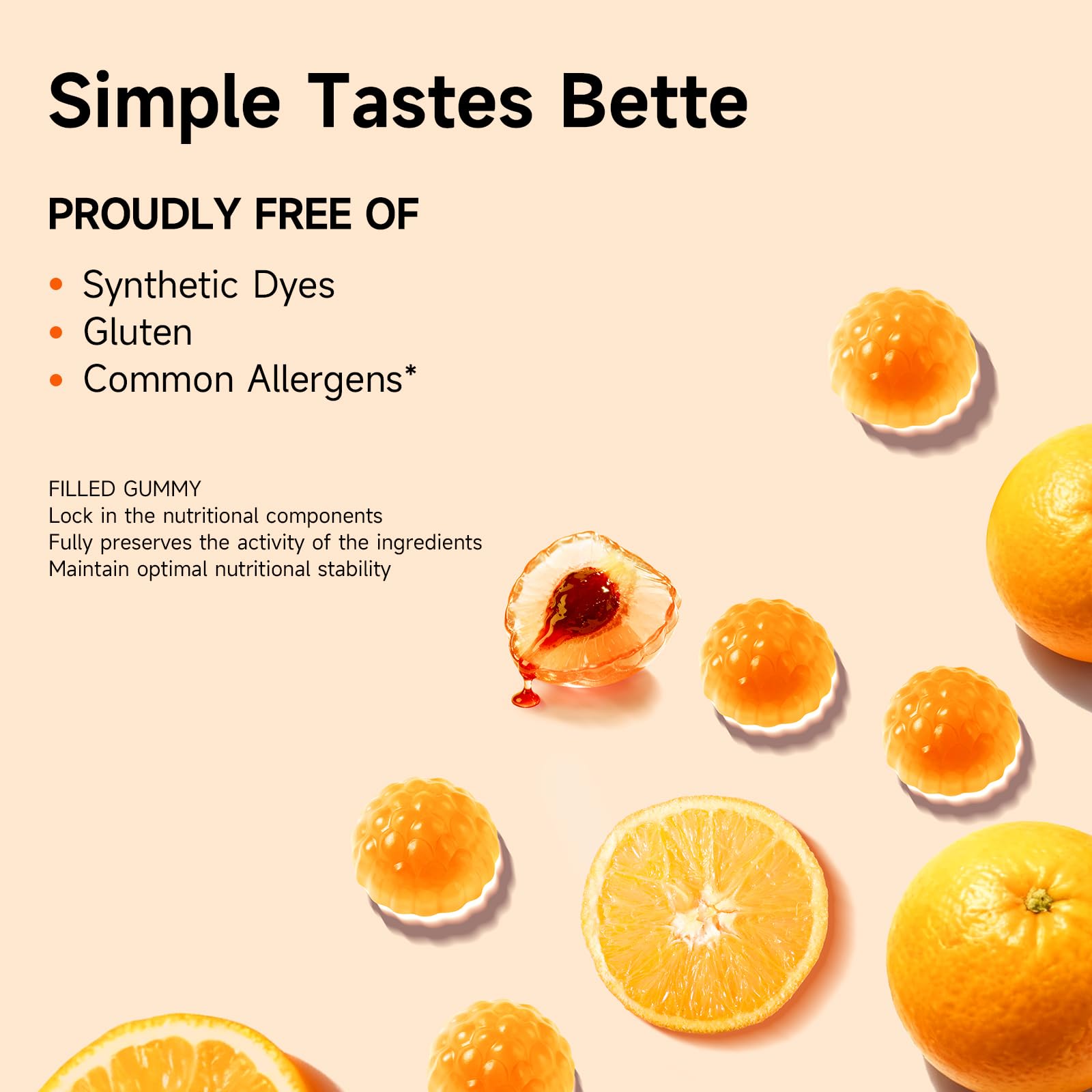 Bottle and label of Sugar Free Lutein Gummies orange flavor 60 count