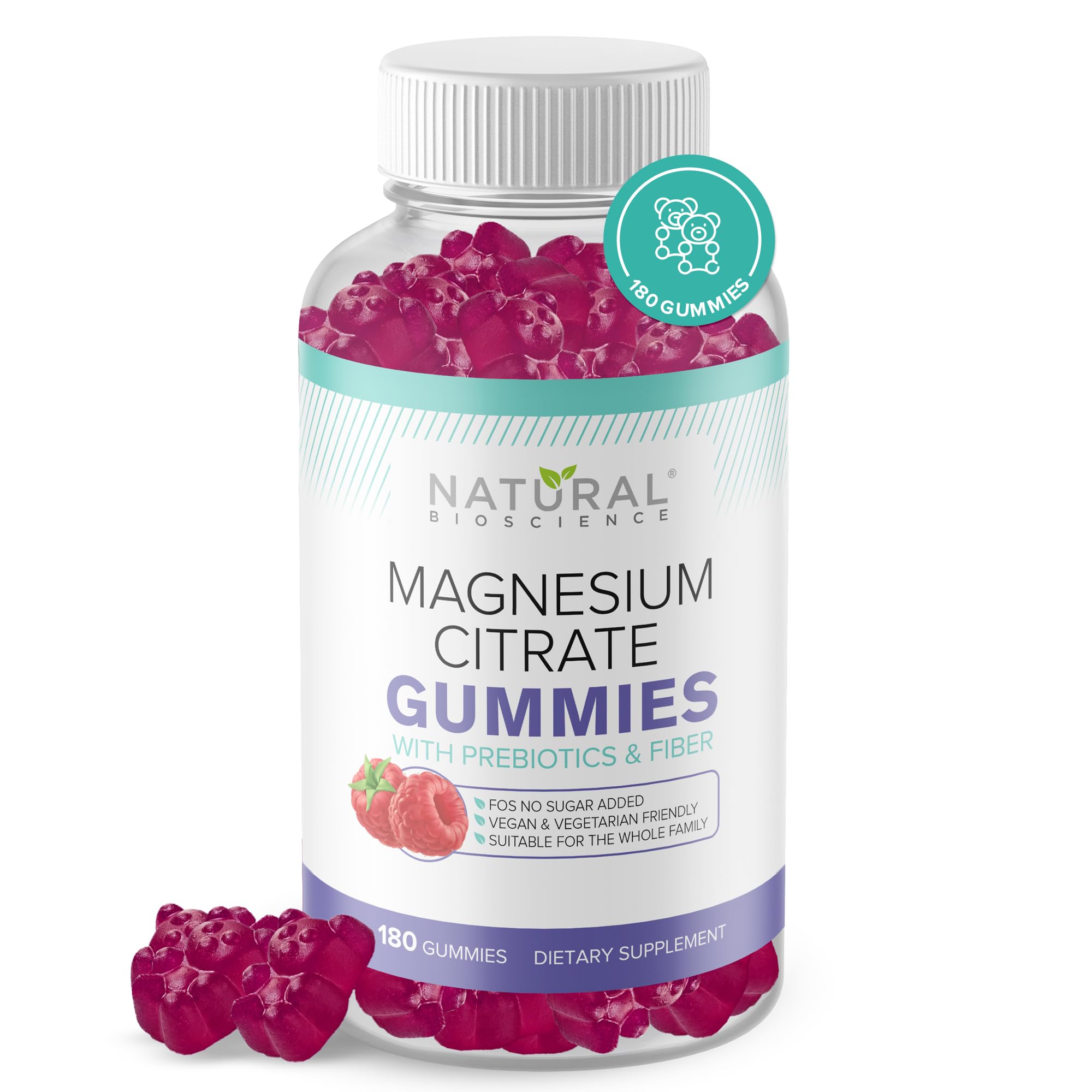 Sugar-free magnesium gummies bottle with label