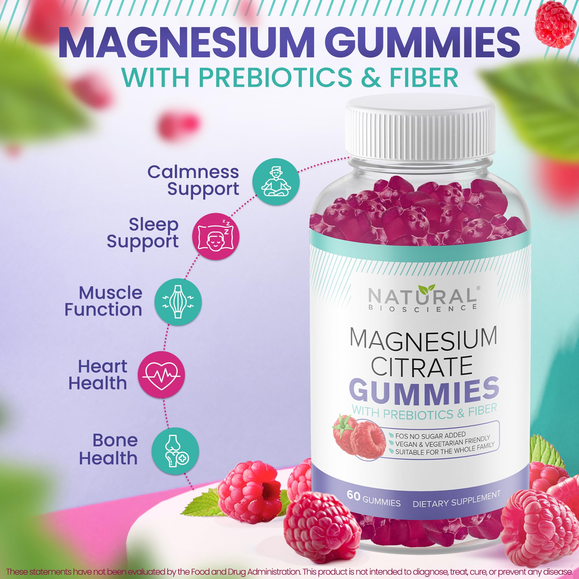 Close-up of soft magnesium gummies