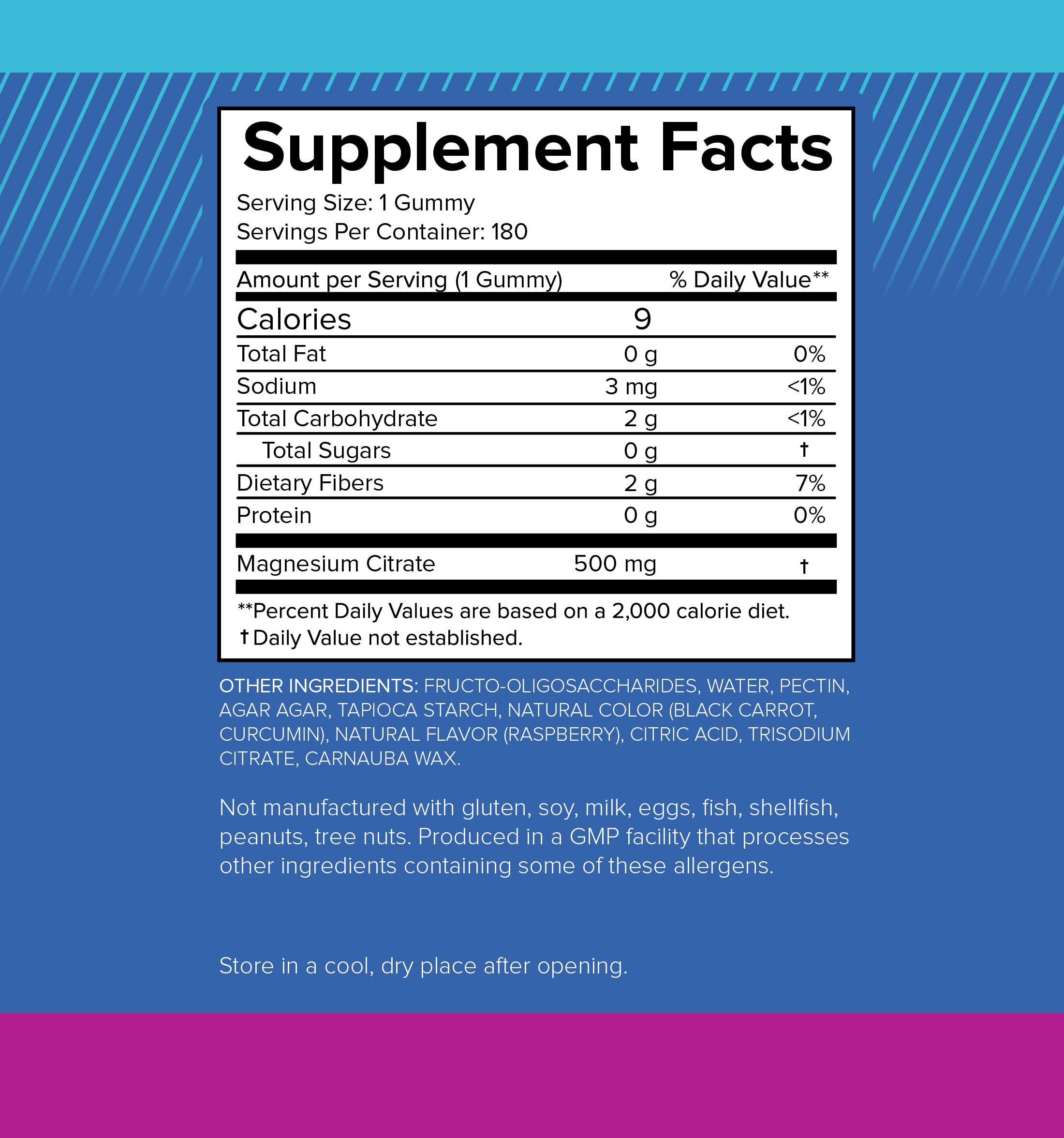 Close-up of 500mg magnesium citrate gummy for adults