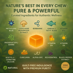 Product label for Sugar Free Methylene Blue Gummies