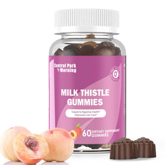 Bottle of Sugar-Free Milk Thistle Gummies on a white background