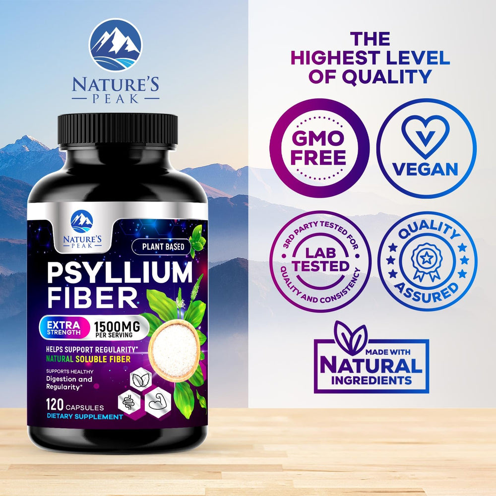 Sugar-free psyllium fiber supplement capsules