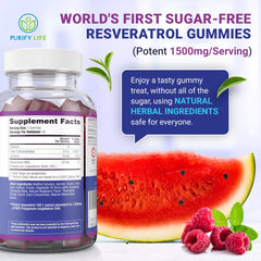 Resveratrol gummy label with dynamic formula highlights