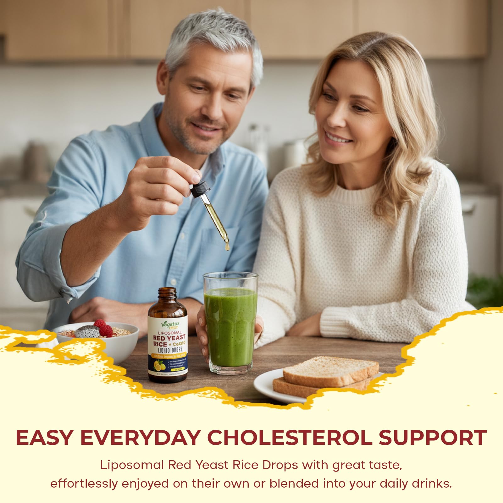 Sugar-free vegan liquid drops in glass with dropper