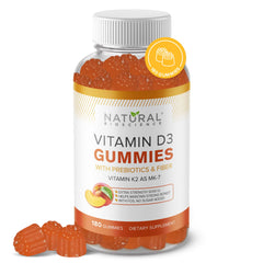 Bottle of Sugar Free Vitamin D3 K2 Gummies with 5000 IU D3 and 80 mcg MK7