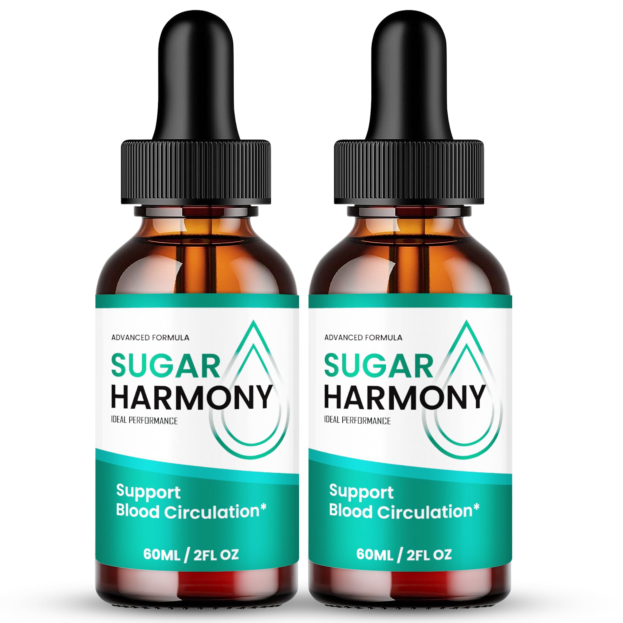 Sugar Harmony Drops bottle on white background