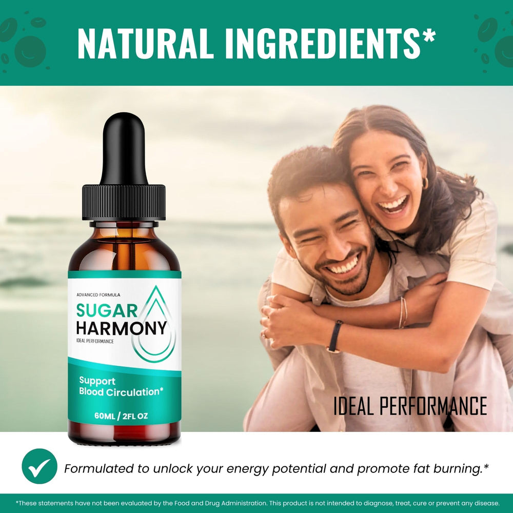Graphic illustrating SugarHarmony ingredients for healthy blood flow
