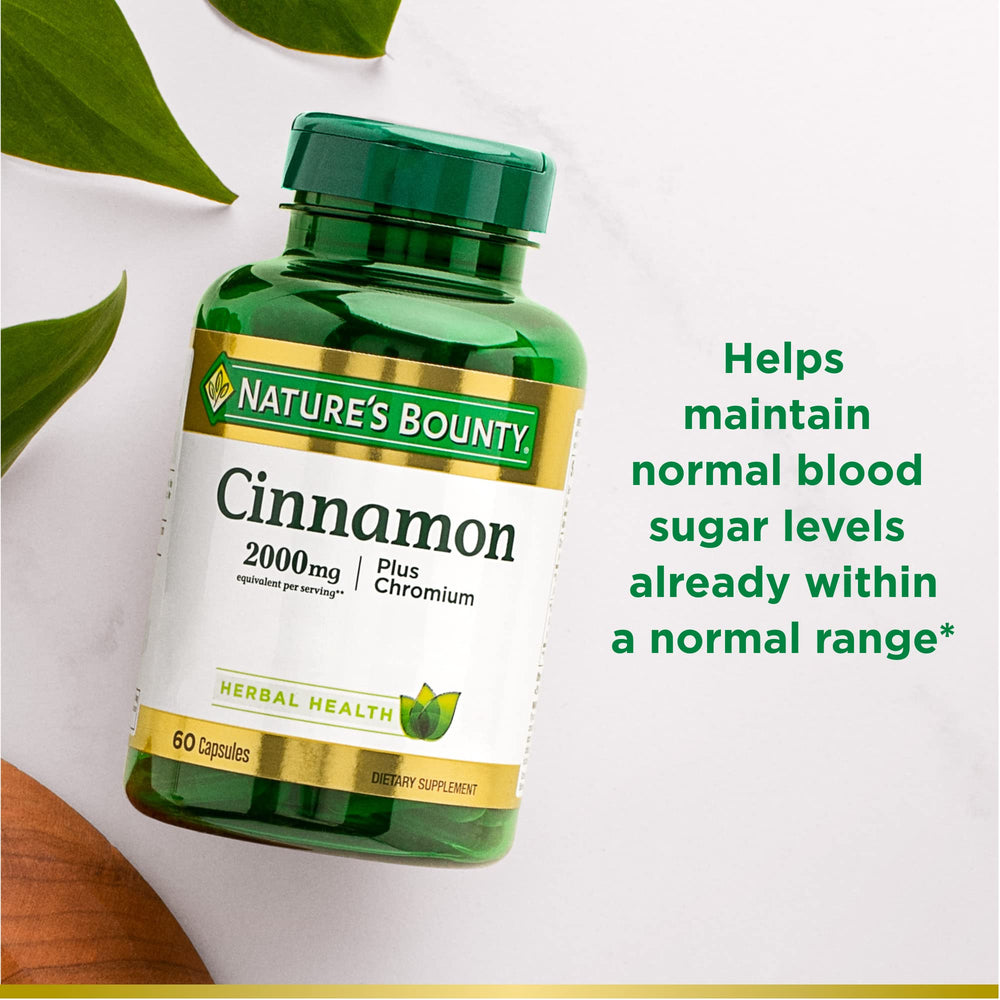 Graphic illustrating sugar metabolism support with cinnamon and chromium