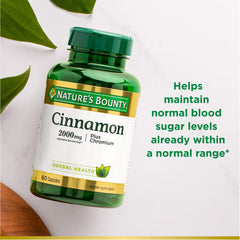 Graphic illustrating sugar metabolism support with cinnamon and chromium