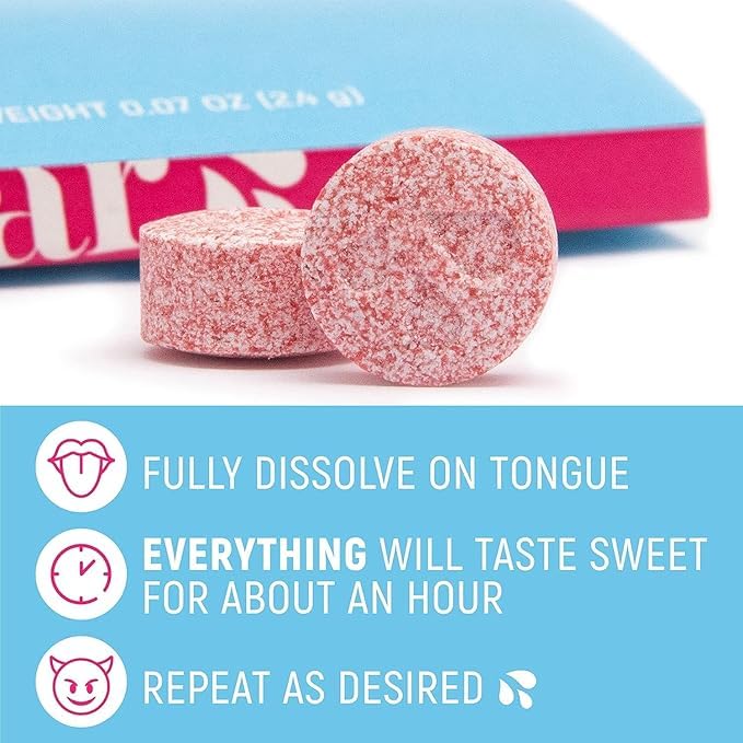 Portable Sugar Splash package featuring six tablets per packet