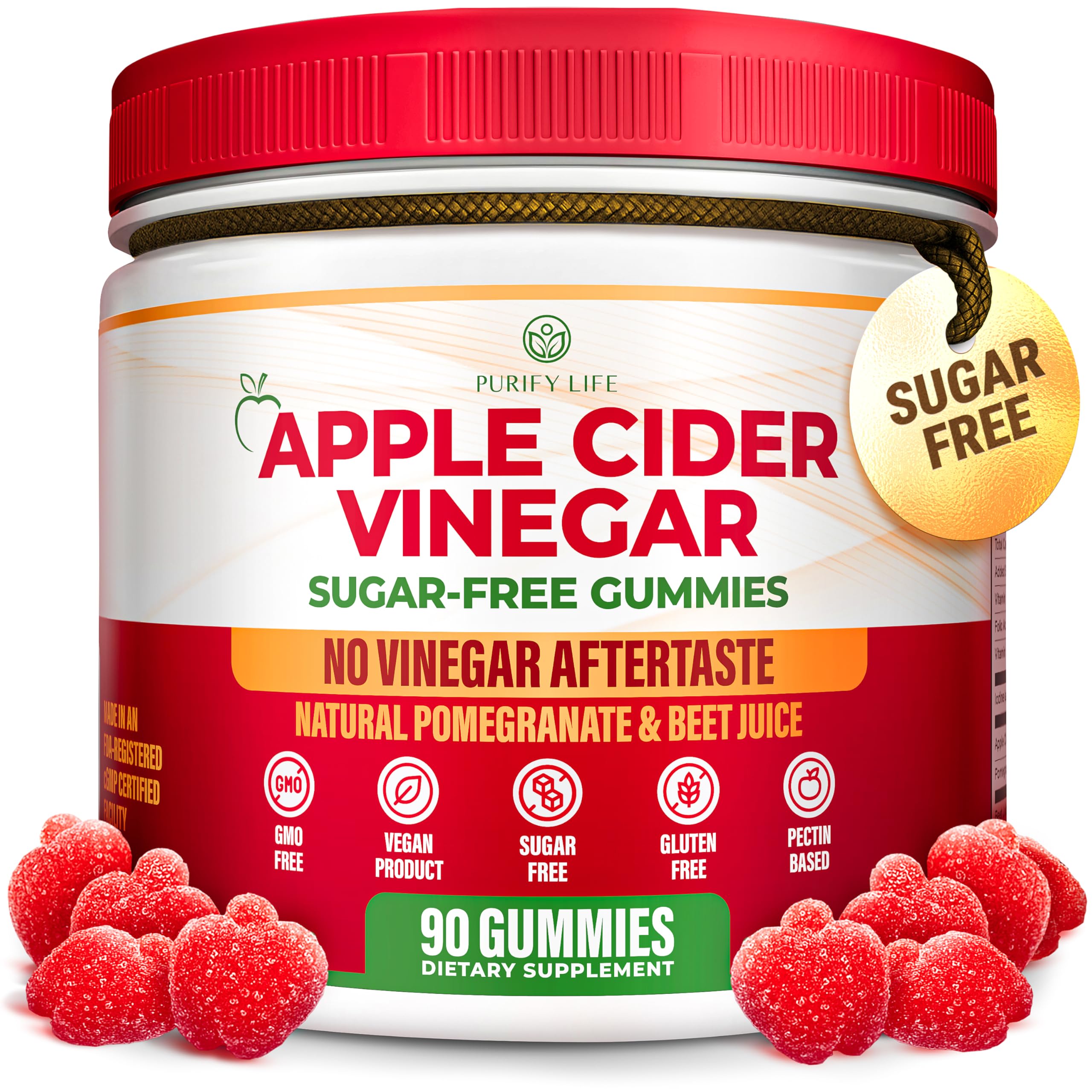 Sugar-free ACV gummies in a bottle (90 chews)