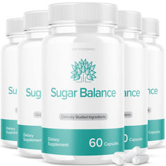 SugarBalance 5 pack capsules bottle with 300 capsules