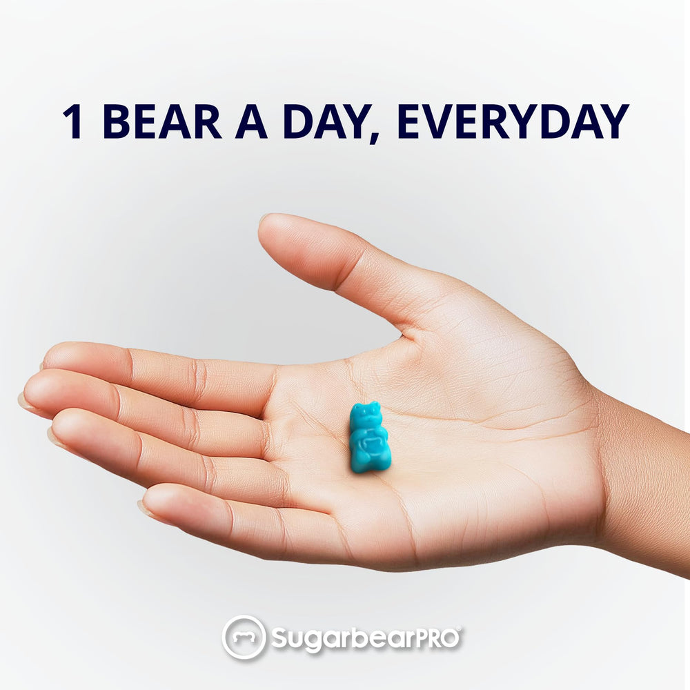 SugarBearHair gummy in hand demonstrating easy daily use and portability