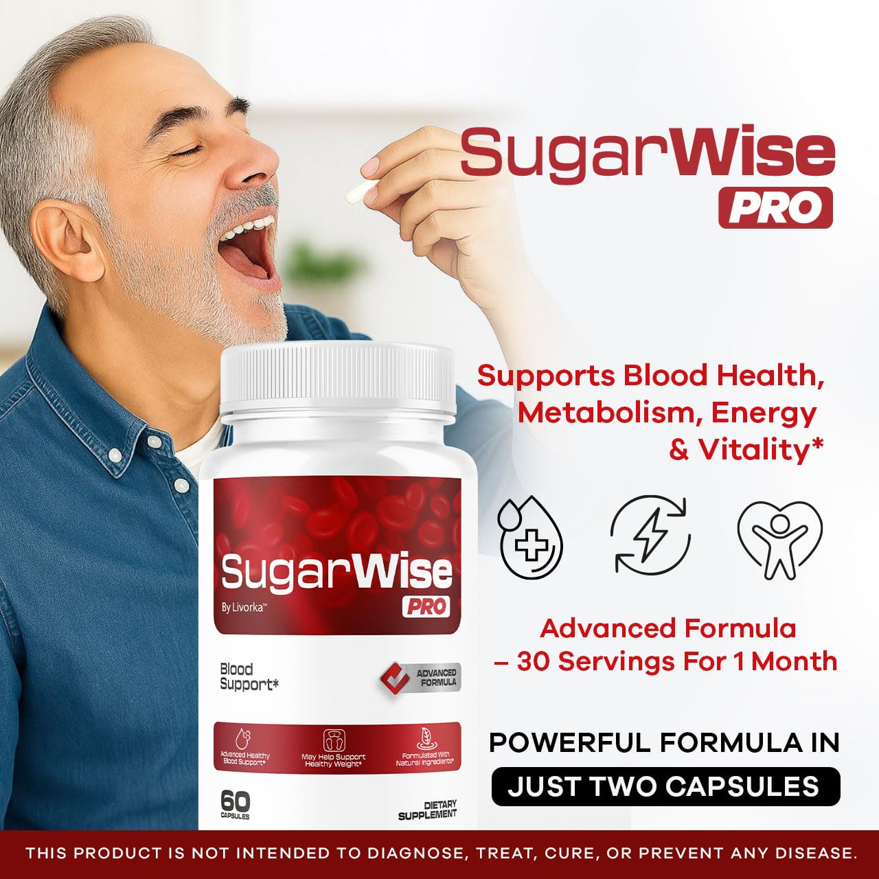 Close-up of SugarWise Pro Capsules pills