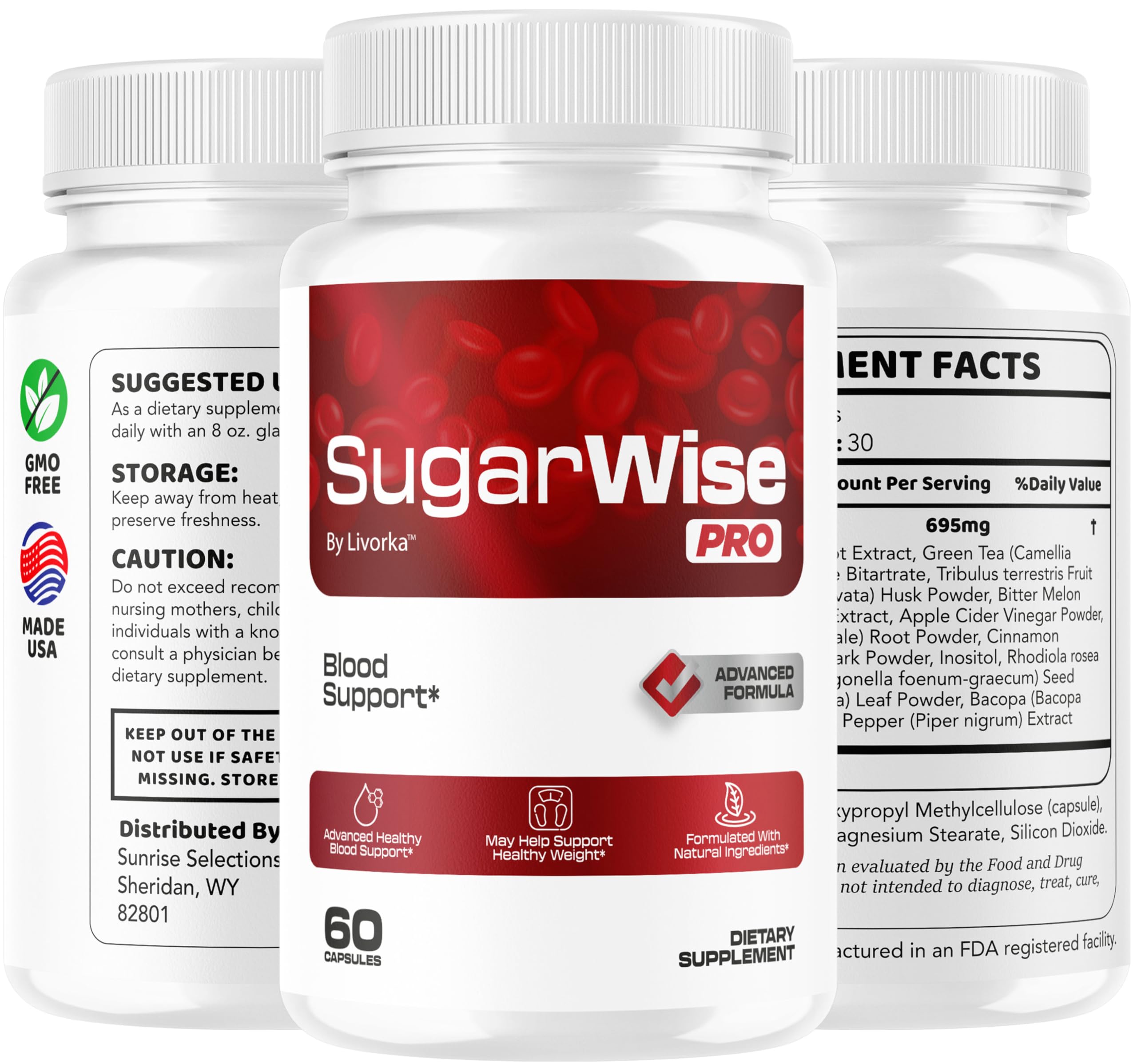 Product shot of SugarWise Pro Capsules 300 count