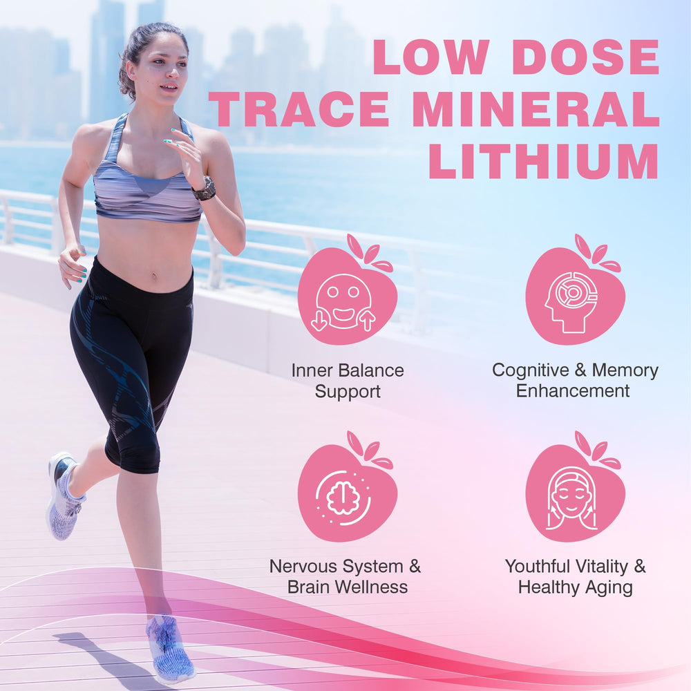 Daily usage illustration: two gummies provide 5mg lithium orotate