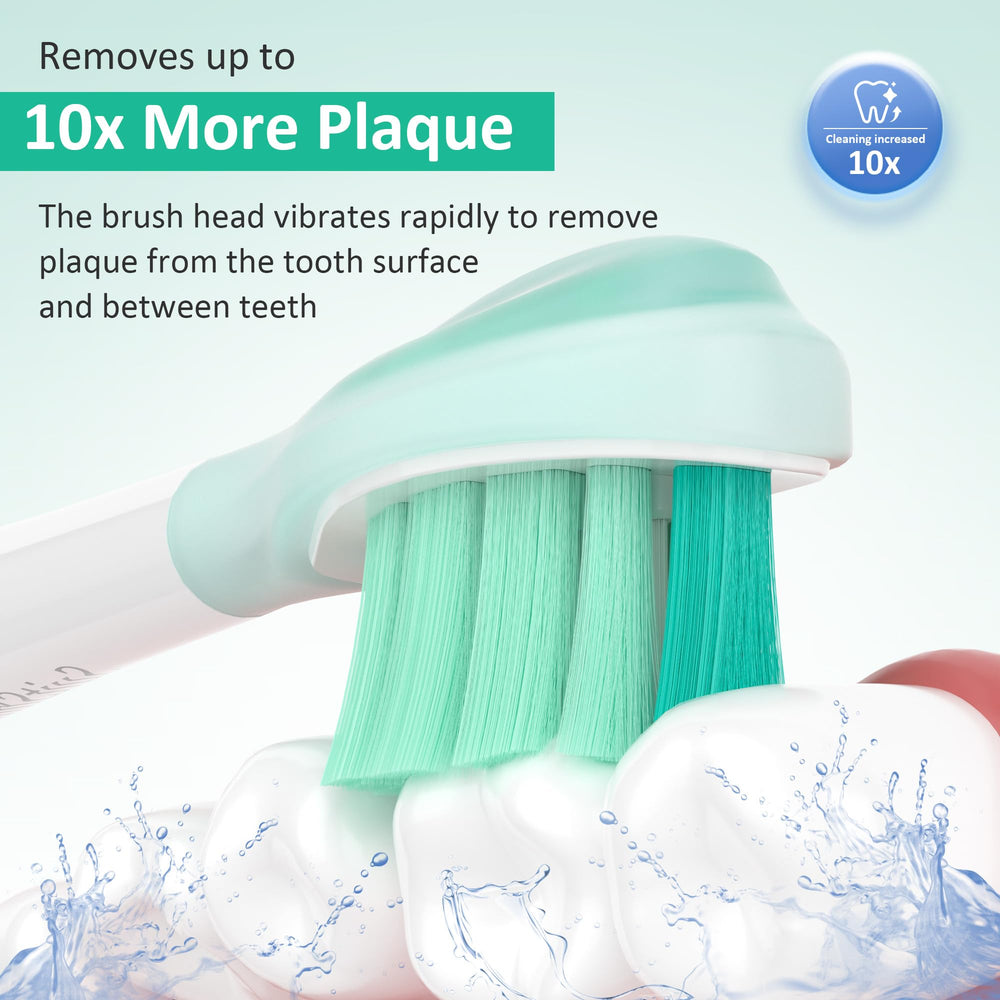 Soft rubber cushion brush head for gentler cleaning