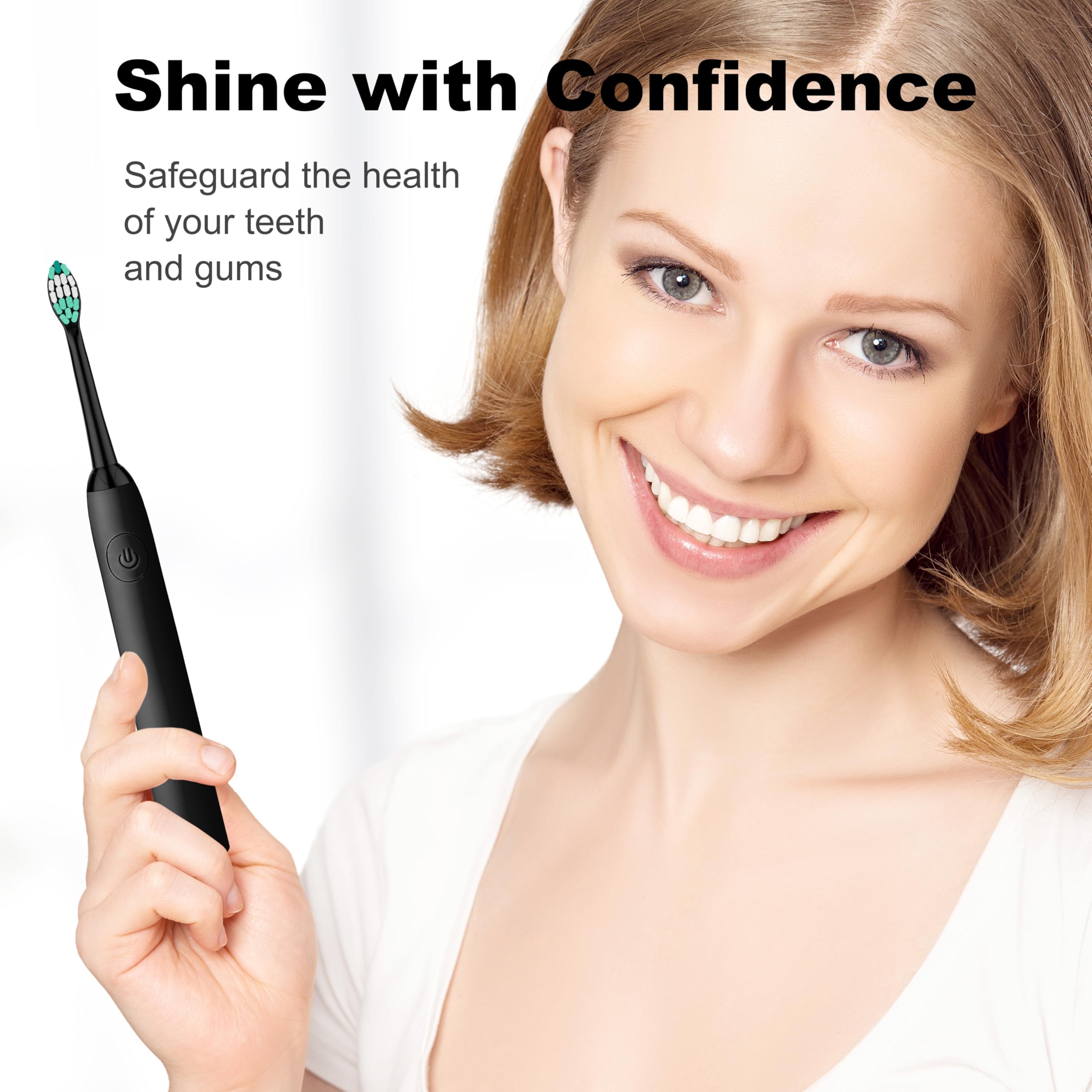 10-pack black SuitShine toothbrush heads