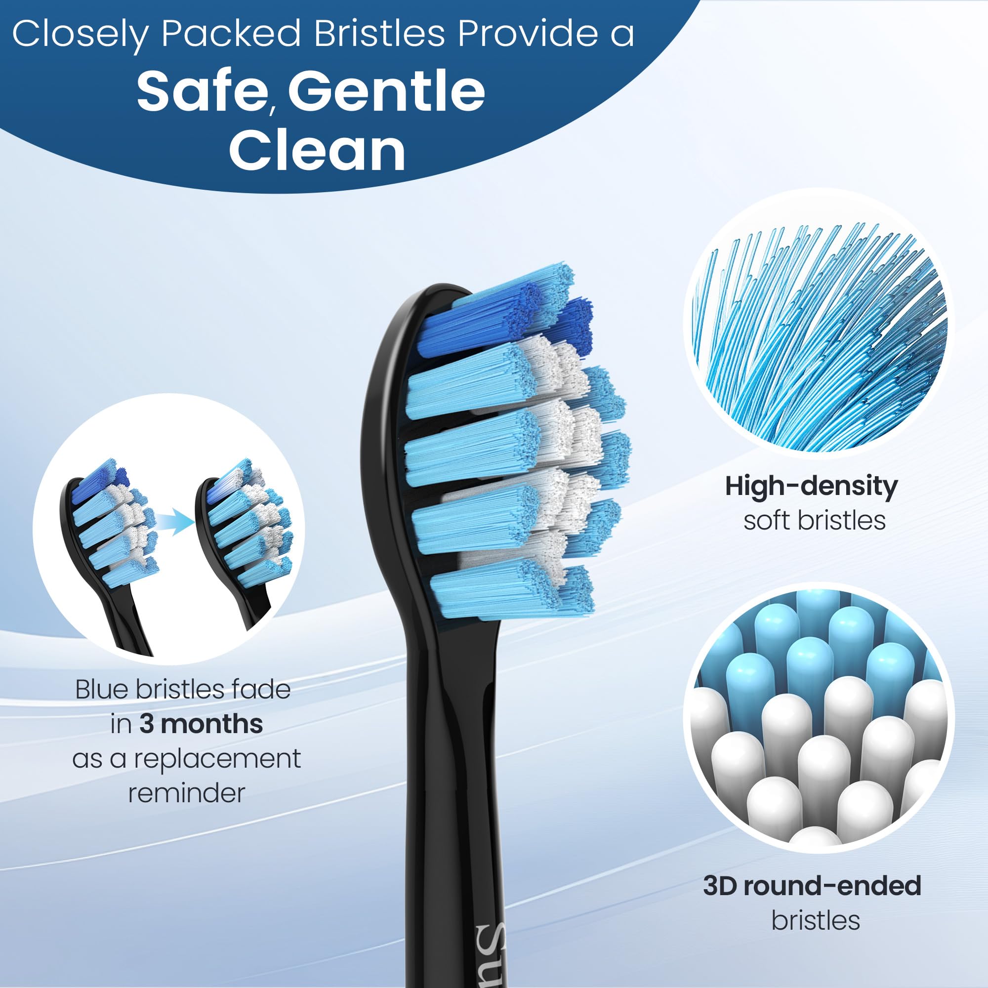 Compatibility with Philips Sonicare and other click-on handles – 8-pack