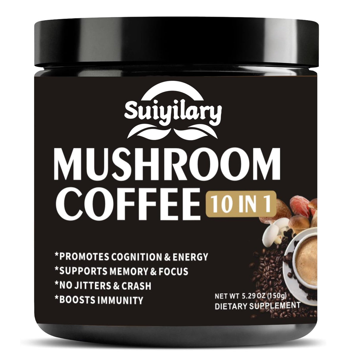 Suiyilary Mushroom Coffee 150g packaging on white background