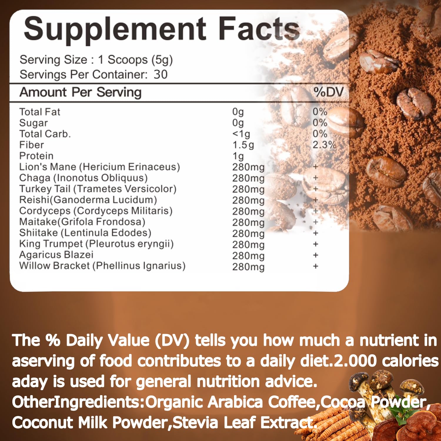 Box and jar of Suiyilary Mushroom Coffee 150g on a wooden surface