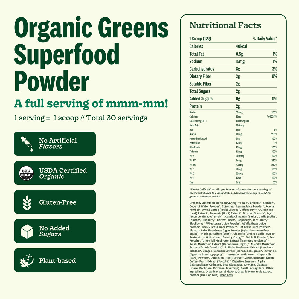 Scoop and measurement for daily use with water or smoothie