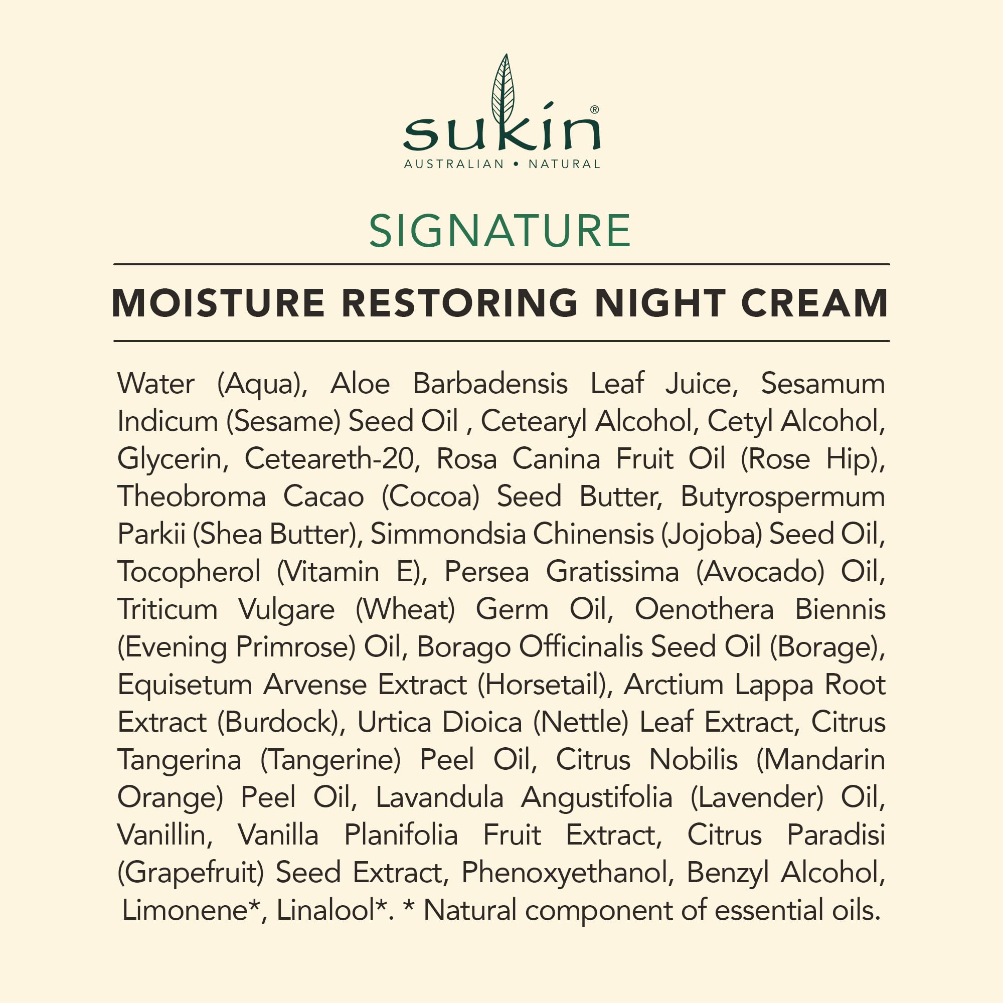 Close-up of creamy texture of Sukin Night Cream