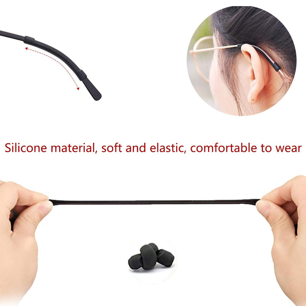 SUKPSY Black silicone eyeglass ear cushions