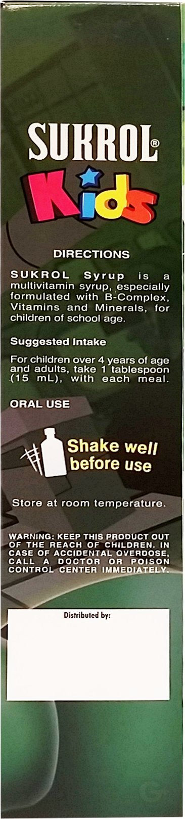 Front view of Sukrol Apple Syrup 8.11 oz bottle (apple flavor)