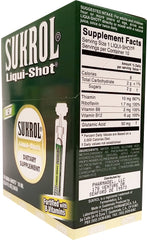 Nutritional information label on Sukrol Liquid Shot