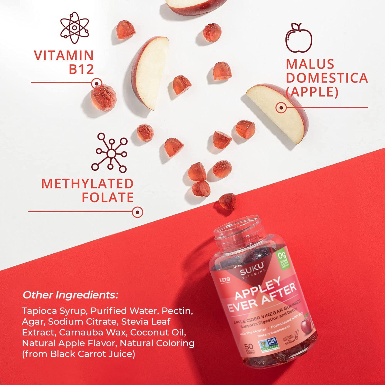 Label highlighting ingredients and flavor