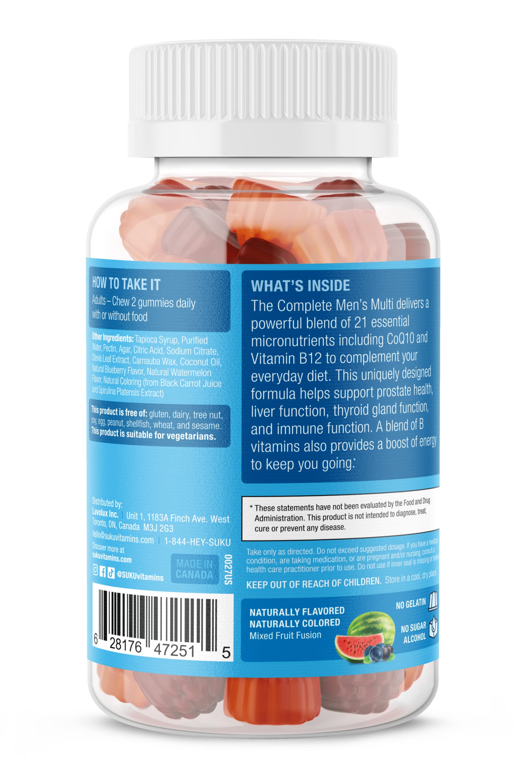 Close-up of ingredients including vitamins and minerals