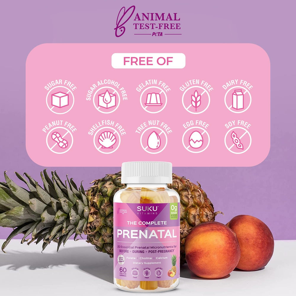 Mom holding SUKU Prenatal bottle in lifestyle shot