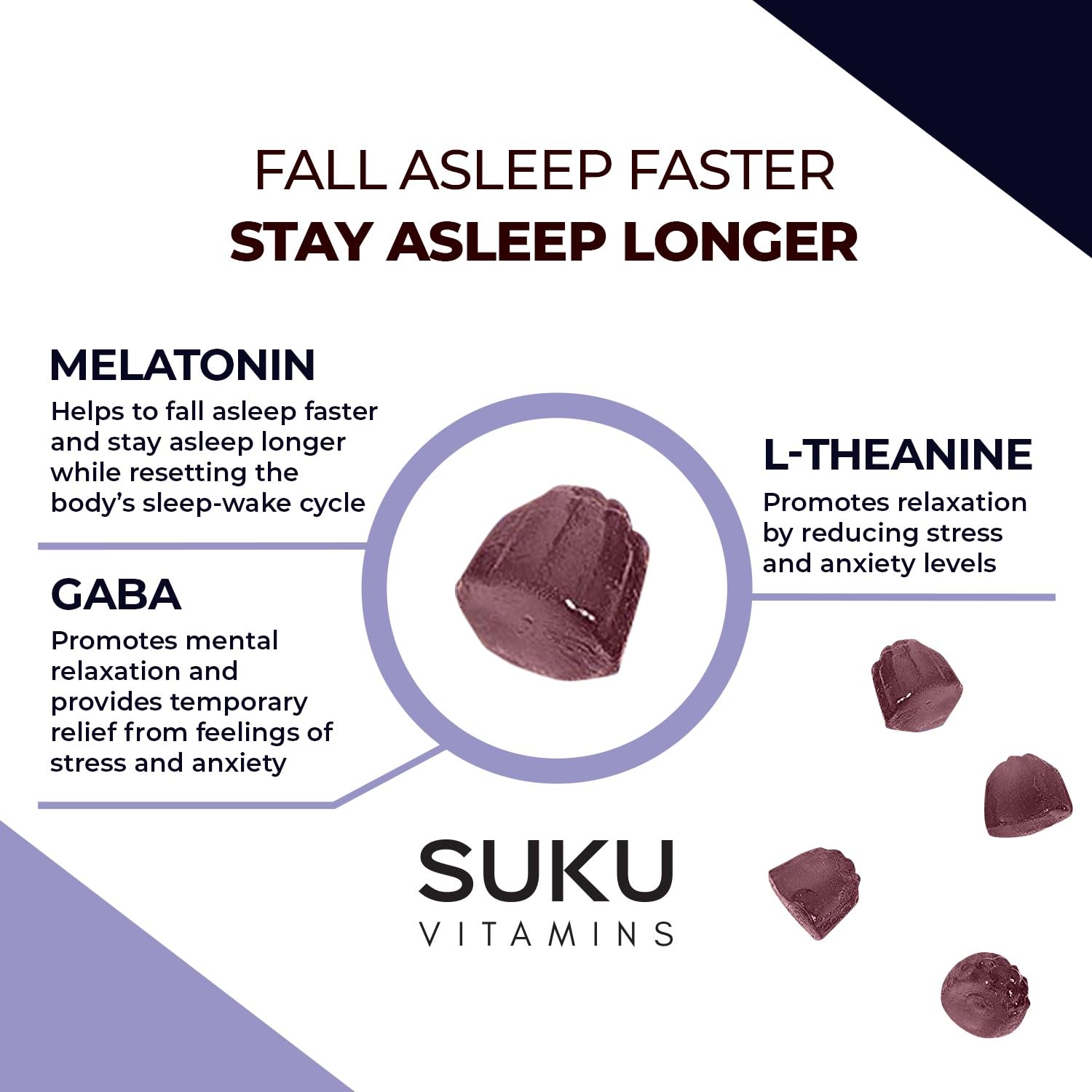 Ingredients and label details for SUKU Restful Sleep Gummies
