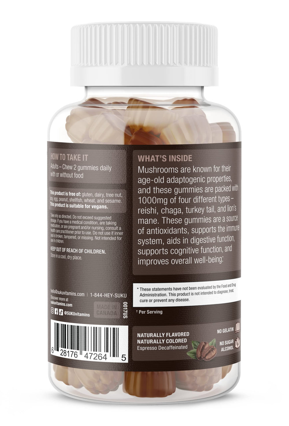 Close-up of Reishi mushroom gummy