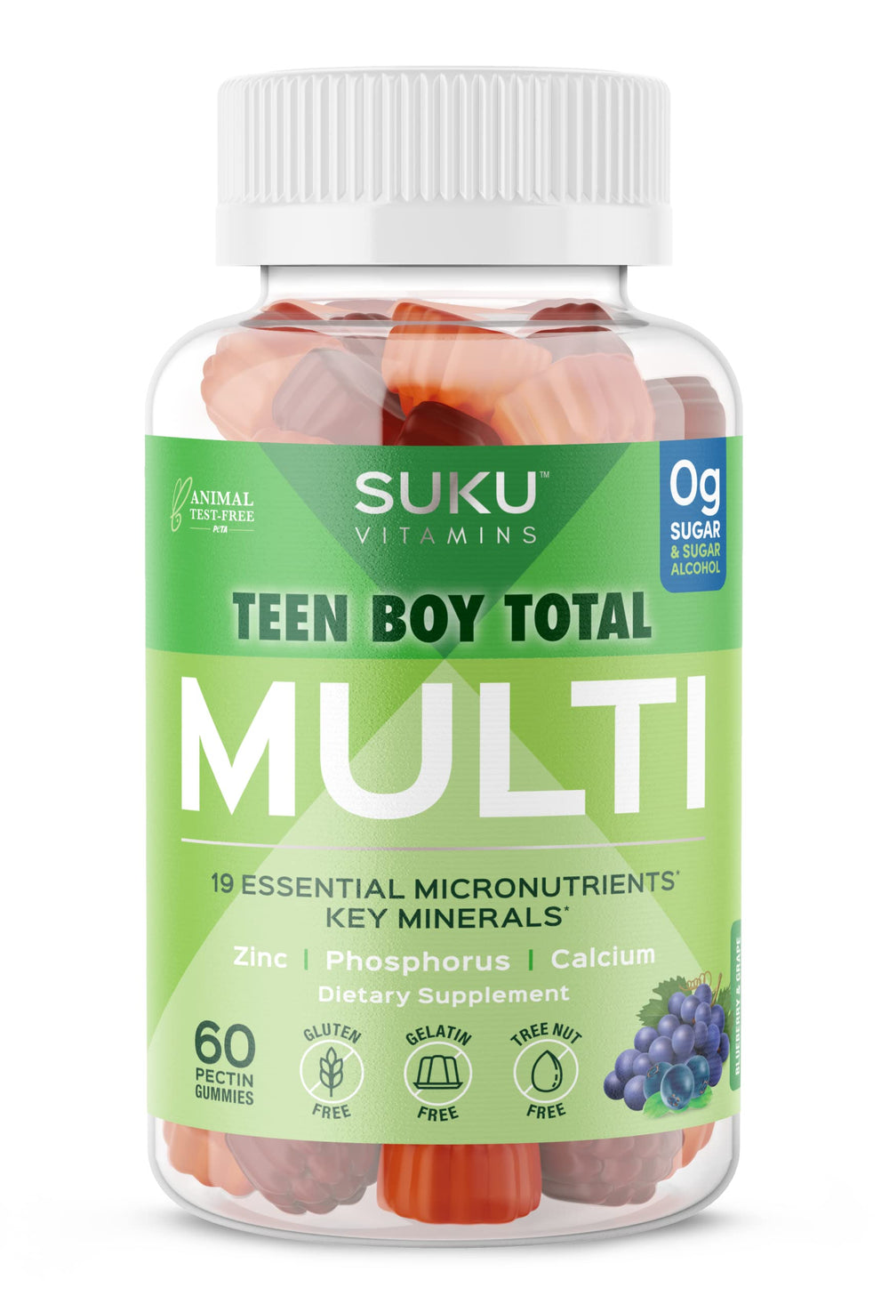 SUKU Teen Boy Multivitamin Gummies bottle – front view