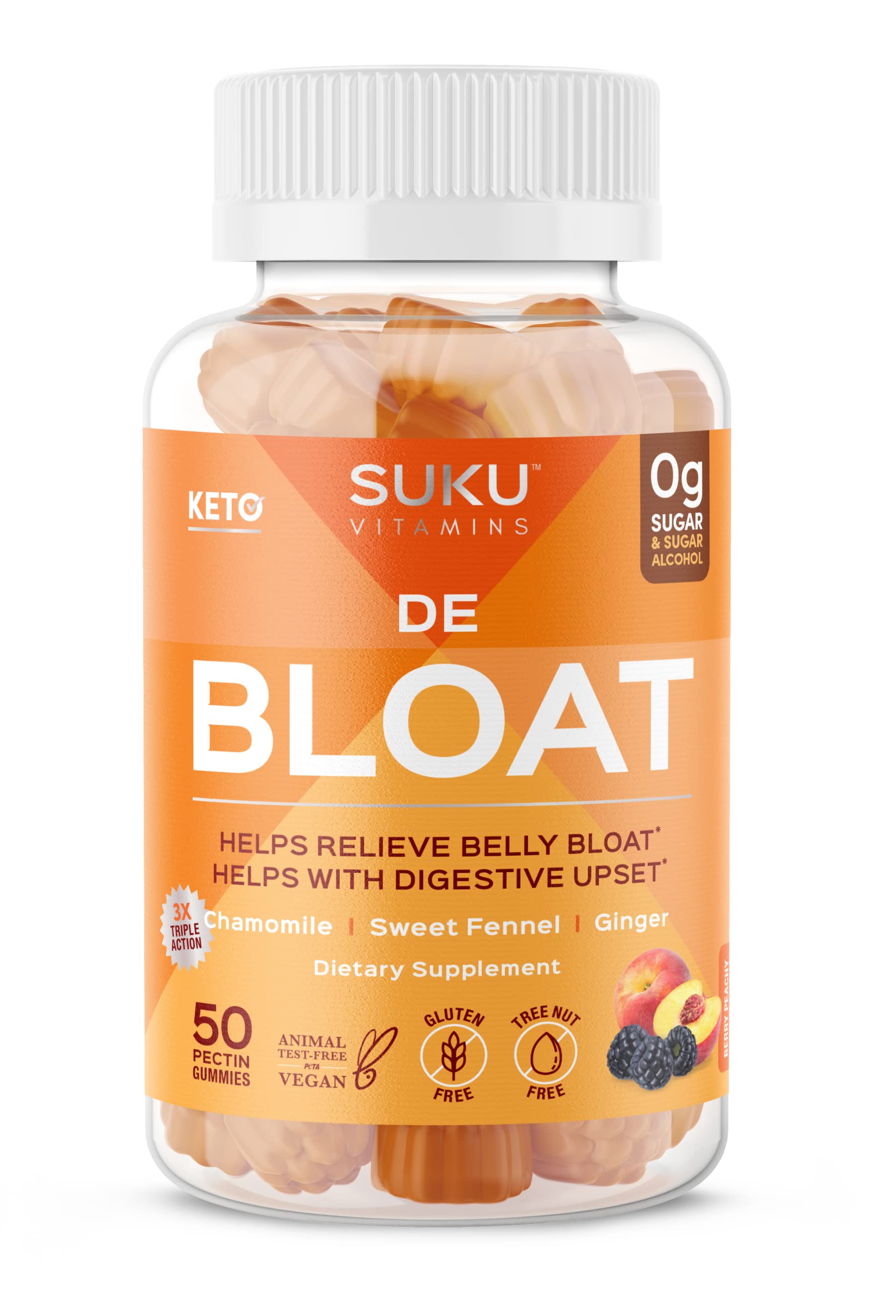 SUKU Vitamins Debloat bottle with label on white background