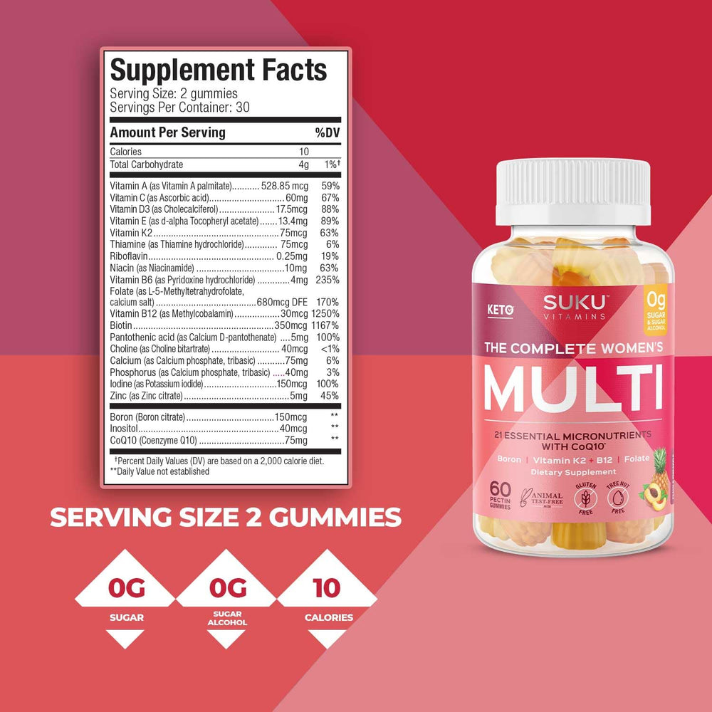Easy-to-chew women's multivitamin gummies