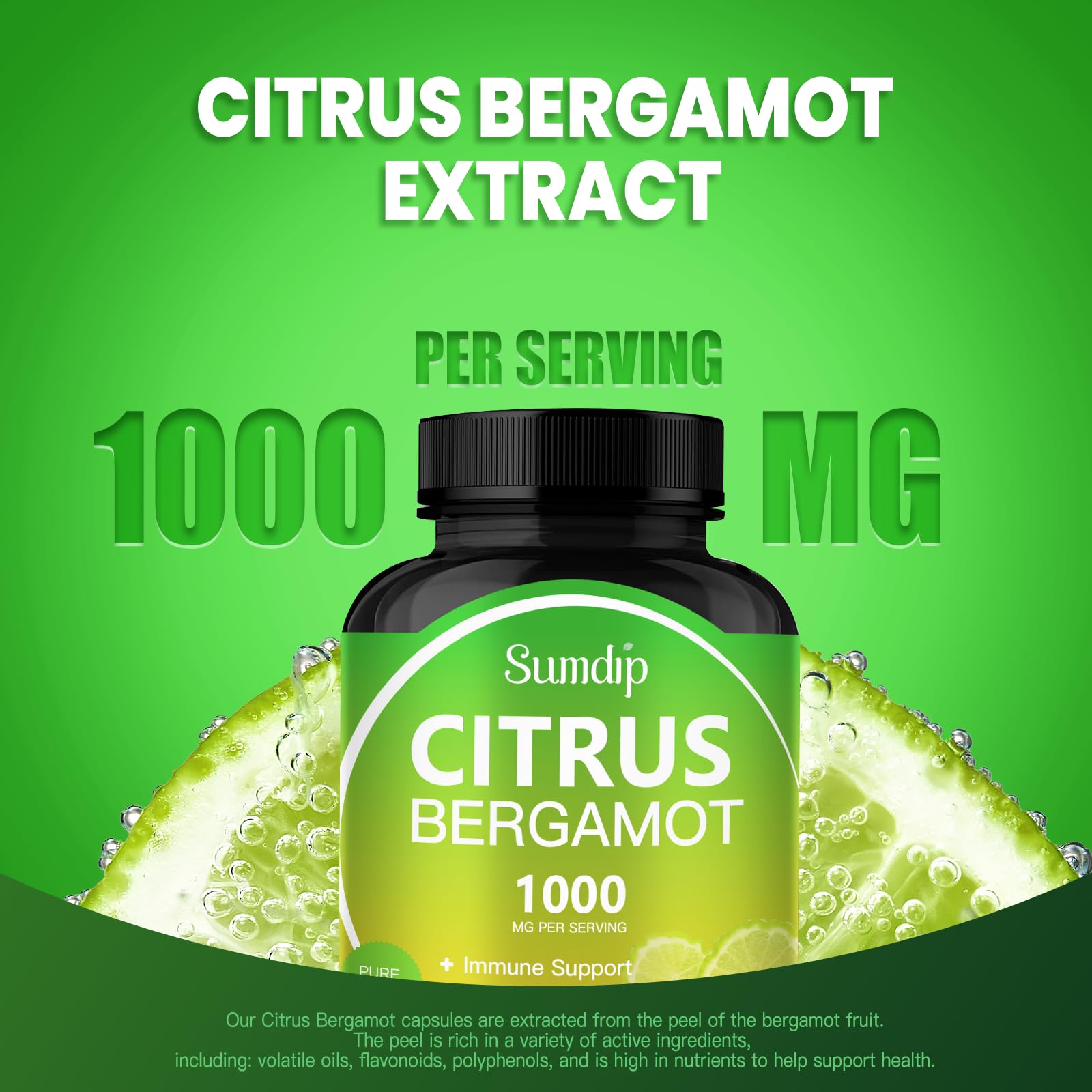 Product pack shot of SumDIP Citrus Bergamot 1000mg capsules