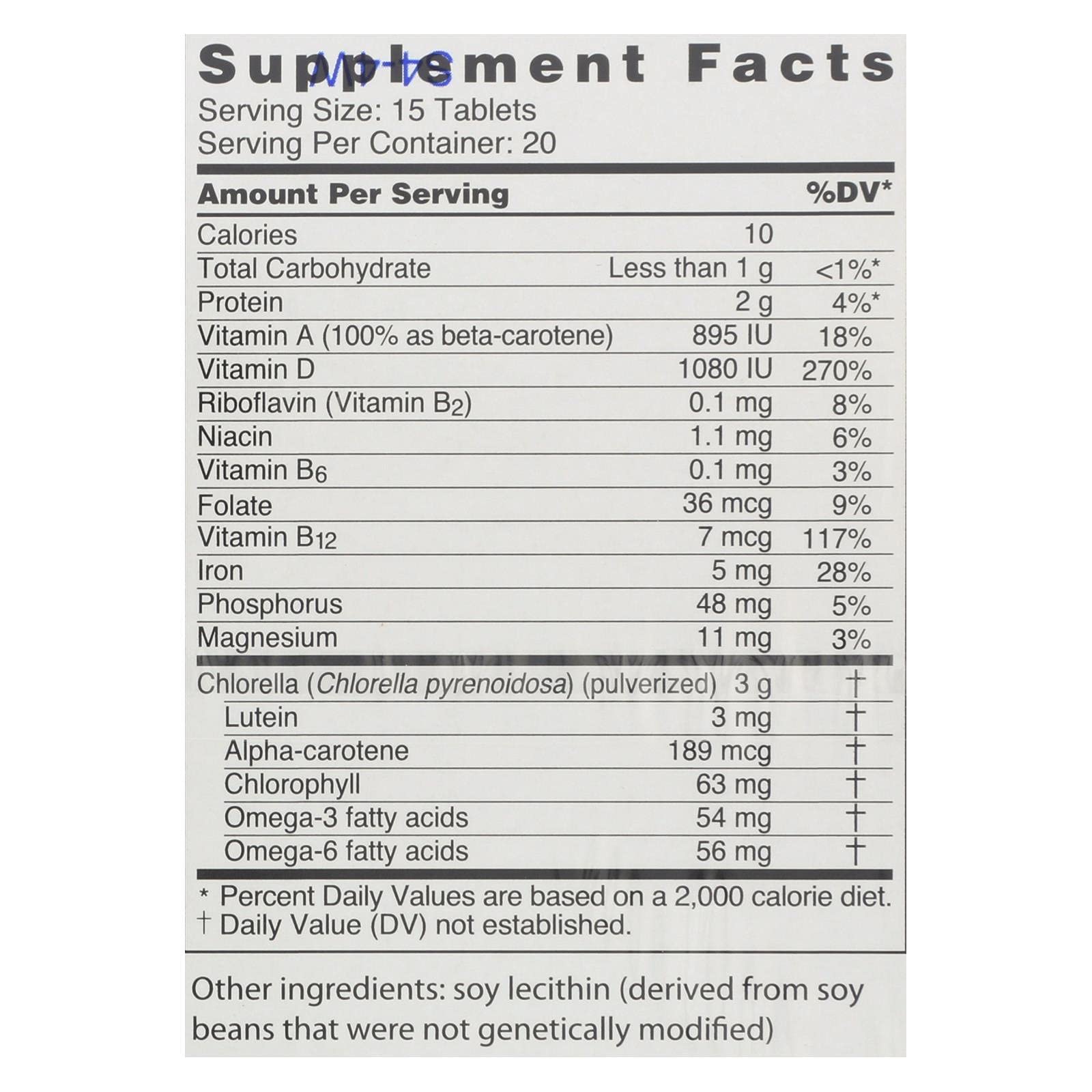 Sun Chlorella 200 mg 300-count bottle packaging
