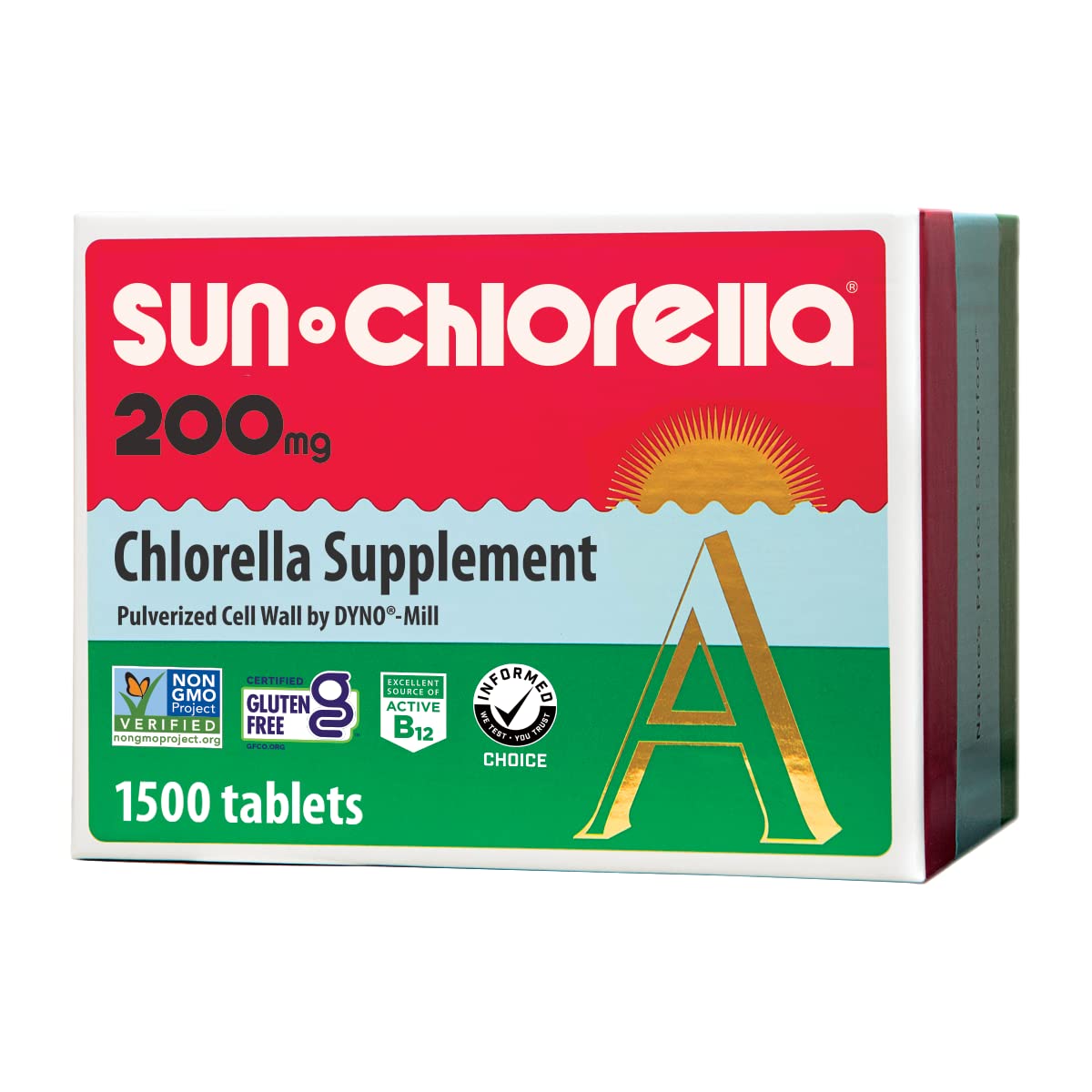 Sun Chlorella 200 mg bottle with label