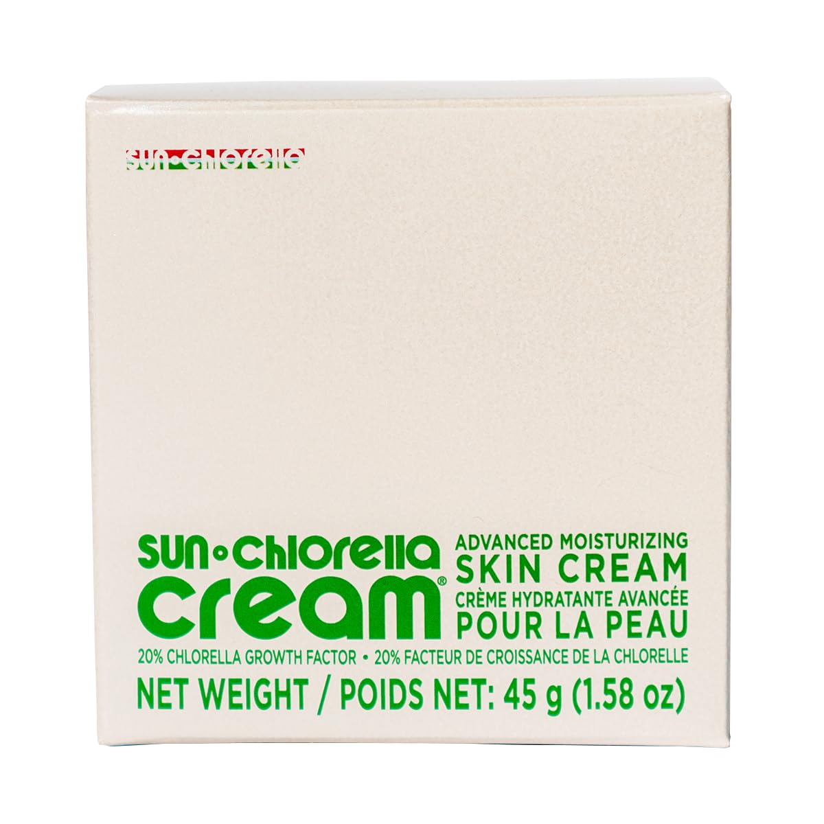 Product packaging and glow aesthetic for Sun Chlorella Cream