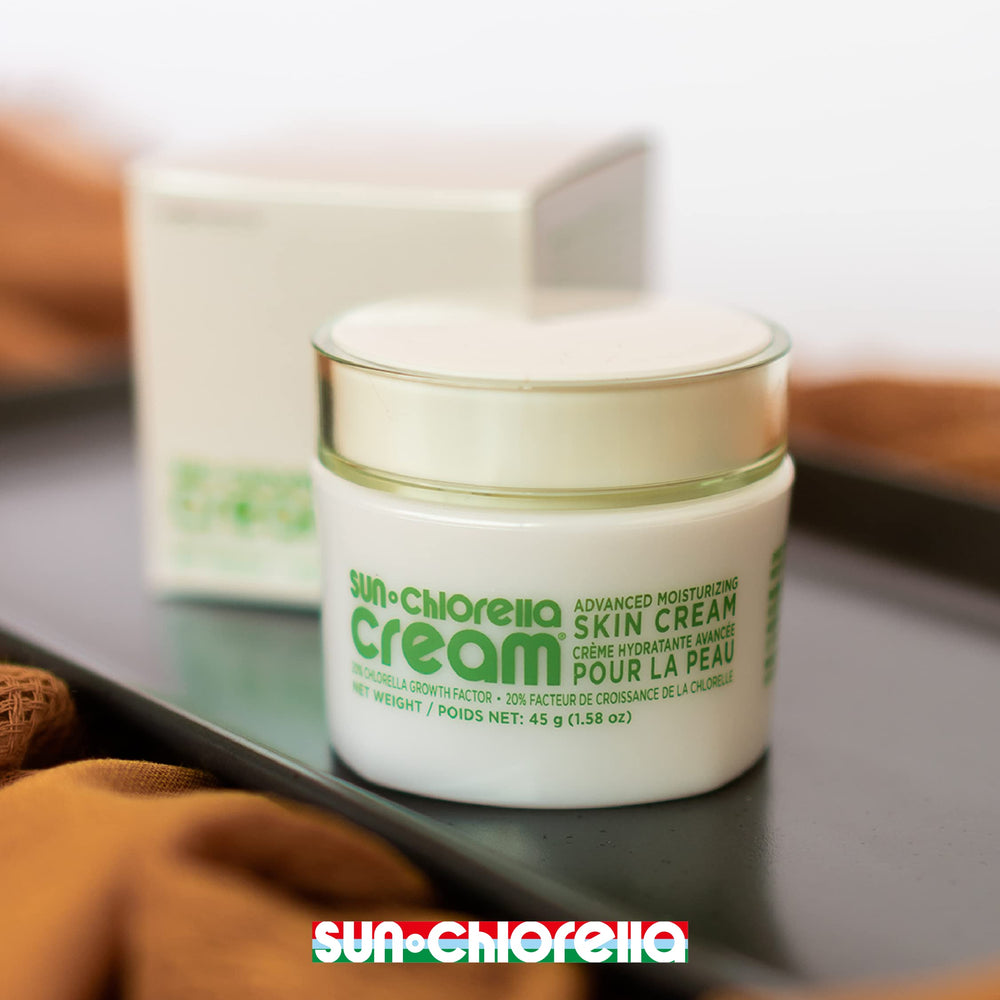 Sun Chlorella moisturizer used day and night frame suggests versatile routine