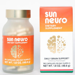 Bottle of Sun Neuro Nootropic Brain Supplement with 180 capsules